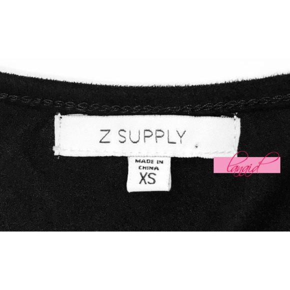 Z Supply The Suede Cut-Out Dress Black V-Neck Strappy Felt Cutout Edgy Mini XS - Picture 7 of 9